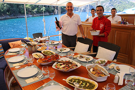 Food on the Gulet Charter in Turkey